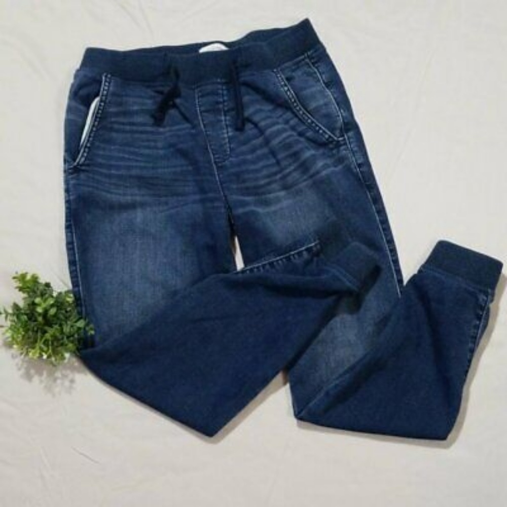 Boys Abercrombie Kids Elastic Waist Denim Joggers
